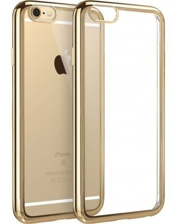 Forros Transparentes Con Borde Dorado Y Rosado iPhone 5 6