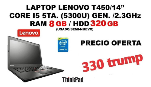 Laptop Lenovo T450 Thinkpad I5