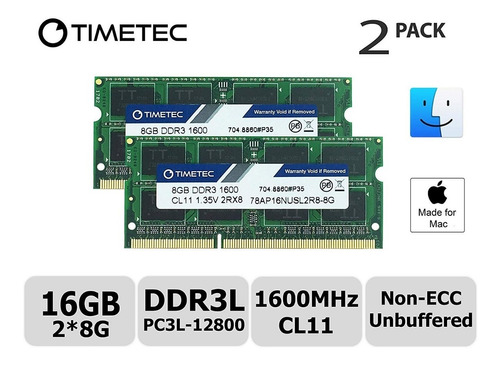Memoria Ram Ddr3l Kit 16gb(2x8) Apple, Macbook Air, iMac 1oo
