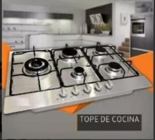 Tope Cocina 5 Hornillas De Vitrocerámica De 77cm A Gas