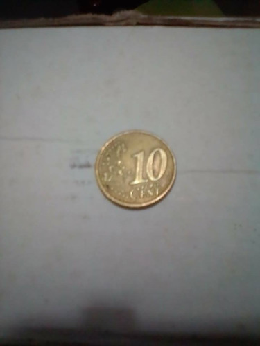 10 Céntimos De Euros Año , Moneda Italia Colección.