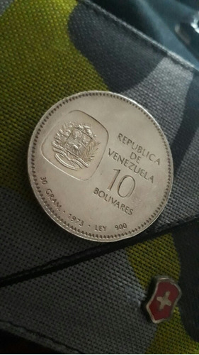 Moneda 10 Bolívares.. Plata 925 Barre 30gm