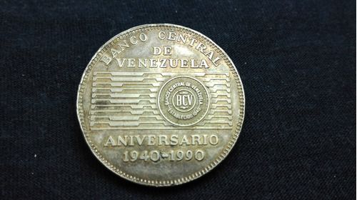 Moneda 50 Aniversario Bcv Plata