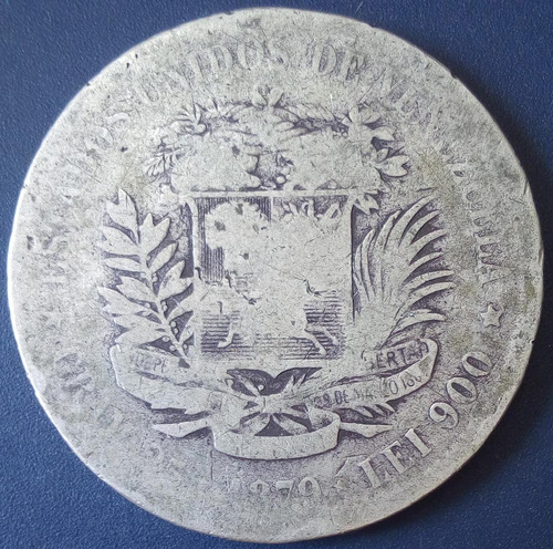 Moneda De 5 Bolívares De  Fuerte De Plata