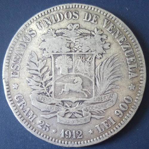 Moneda De 5 Bolívares De  Fuerte De Plata