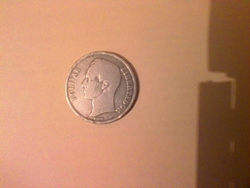 Moneda De 5 Bs De Plata. Lei 900 (año )