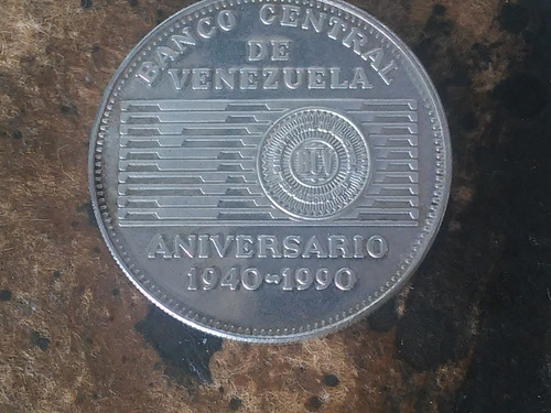 Moneda De Plata. 50 Bolívares. 50 Años Del Bcv (