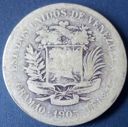 Moneda De Plata De 2 Bolívares Del Año 