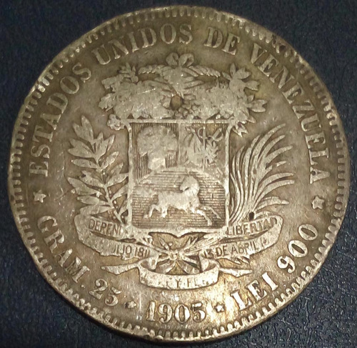 Moneda De Plata De 5 Bolívares De  Fuerte