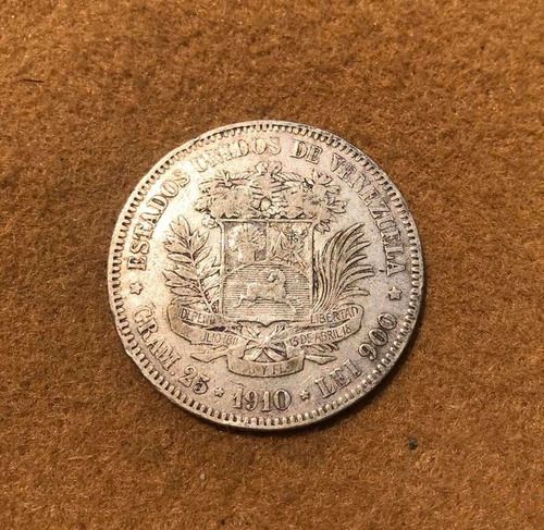 Moneda De Plata De 5 Cinco Vf Año  Fuertes De Plata