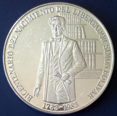 Moneda Plata Del Bicentenario Del Nacimiento Del Libertador