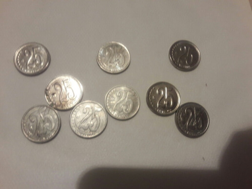 Monedas De 25 Centimos De Bolívar Año 