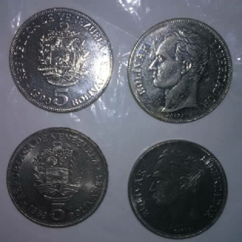 Monedas Niquel Lote 5 Bs Y 2bs Años  Y 