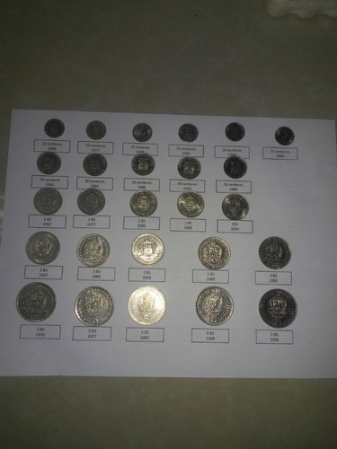 Monedas Venezolanas 0.25 Bs - 0.50 Bs - 1 Bs - 2bs - 5bs