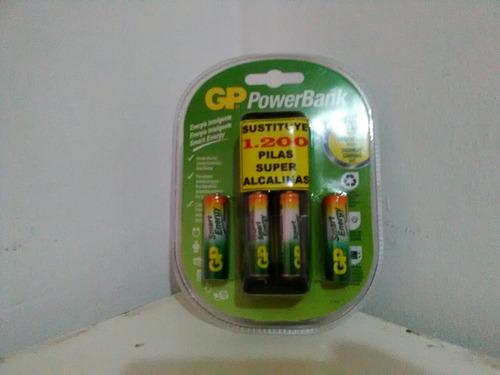 Cargador + 2 Pilas Aa Y 2 Pilas Aaa, Recargables Gp