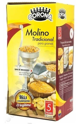 Molino Corona De Maíz Granos Café Original Colombiano