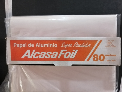 Papel De Aluminio Super Rendidor, Marca Alcasa De 80 Metros