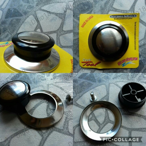 Pomo Para Tapas De Ollas De Baquelita Acero Inox