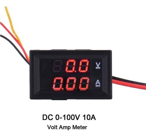 Voltimetro + Amperimetro Digital 0-100v Dual Led 10 Amps Dc