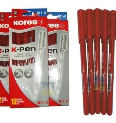Bolígrafos Kores K.pen Azul, Negro Y Rojo Caja De
