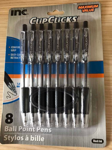 Bolígrafos Negros Paquetes De 8 Unidades