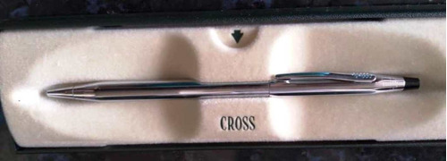 Boligrafo Cross Plateado, Con Caja, Usado