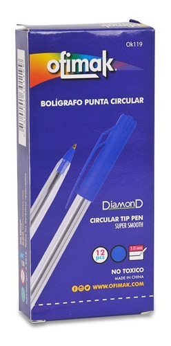 () Boligrafo Diamond Azul 12 Unds Ofm