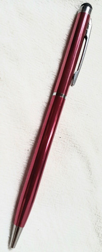 Boligrafo Tipo Tactil Rosado + 1 Repuesto Tinta Negra