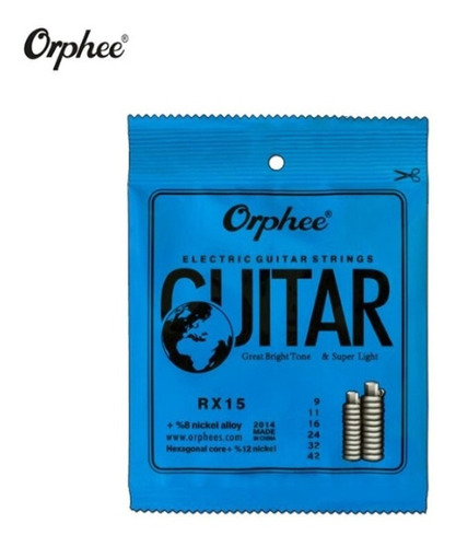 Cuerdas De Guitarra Eléctrica Orphee Rx15