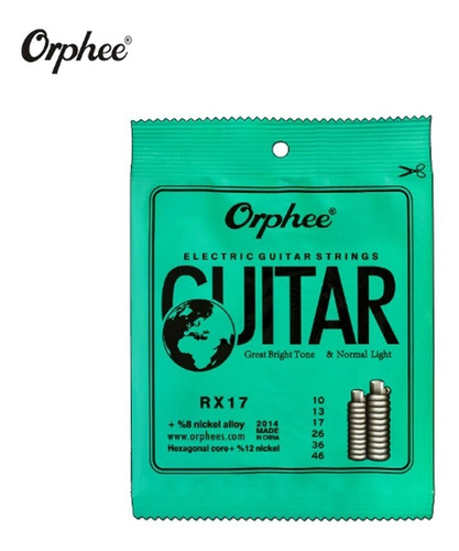 Cuerdas De Guitarra Eléctrica Orphee Rx17