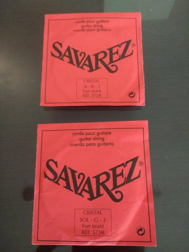 Cuerdas Para Guitarra Savarez Carta Roja. Cristal.si-b/sol-g