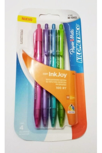 Oferta Caja De Bolígrafos Paper Mate Inkjoy 4 Colores X 48