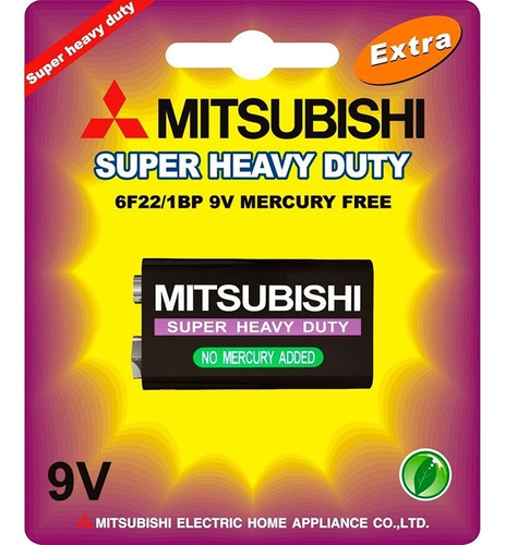 Pila Batería 9v Super Heavy Duty Mitsubishi Caja 10
