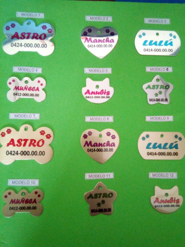 Placas Identificadoras Para Mascotas En Aluminio Con Fotos