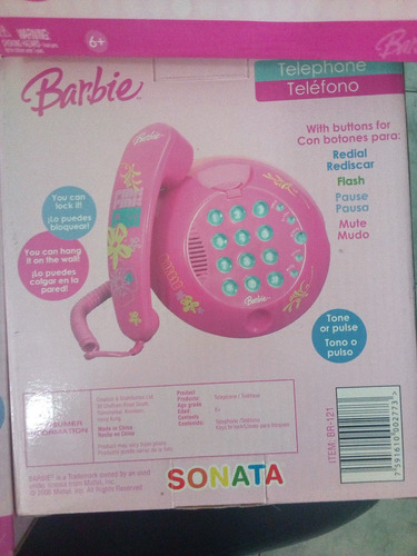 Barbie Original Telefono Para Habitaciones De La Niña