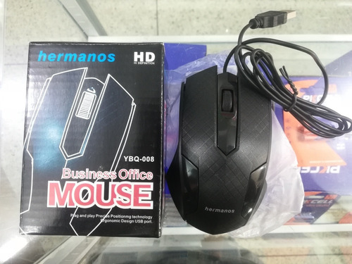 Mouse Optico Usb Hd Hermano Tamaño Grande Color Negro