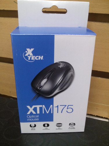 Mouse Optico Xtech Xtm175 Usb Negro 3 Botones Somos Tienda