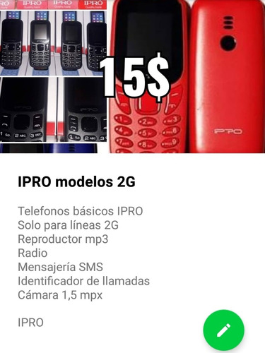 Telefonos Básicos Marca Ipro 2g