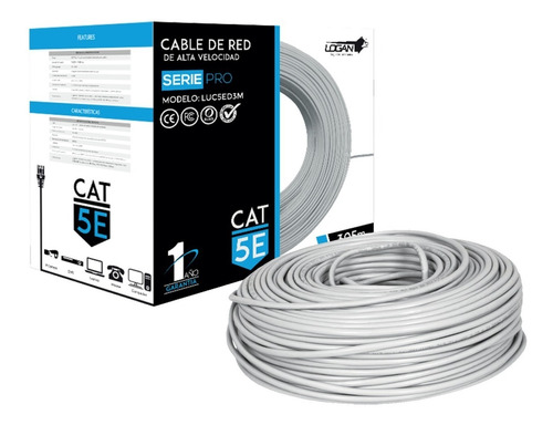 Bobina De Cable Gio Utp Cat5e 305mts Cable Azul 