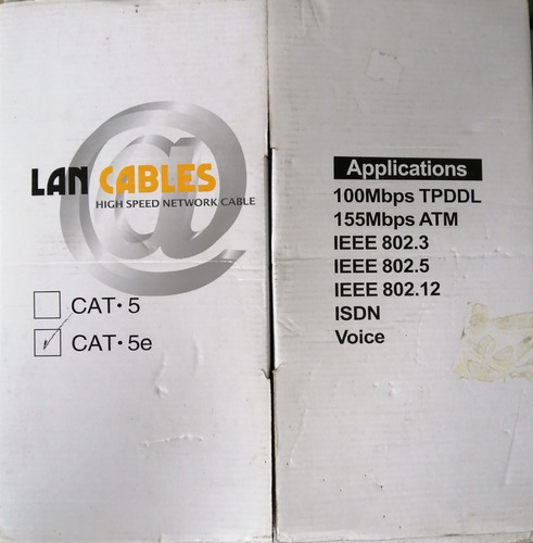Cable De Red Cat 5e Redes Lan Camaras Internet 305metros
