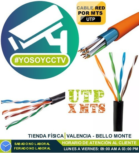 Cable Utp Cat 5e Por Metros Internet, Eternet O Lan, Cctv