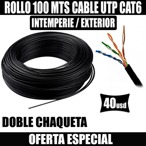 Cable Utp Cat6 Intemperie Outdoor Redes Cctv