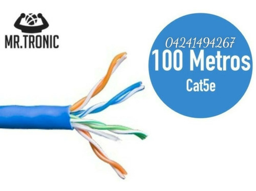 Cable Utp Mr Tronic Cat5e 100 Metros Rj45 Redes Cctv Lan