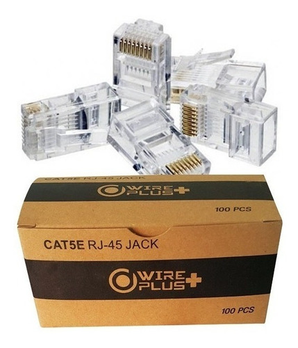 Conector De Red Rj45 Cat5e Wireplus (2 Cajas 100 Unidades)