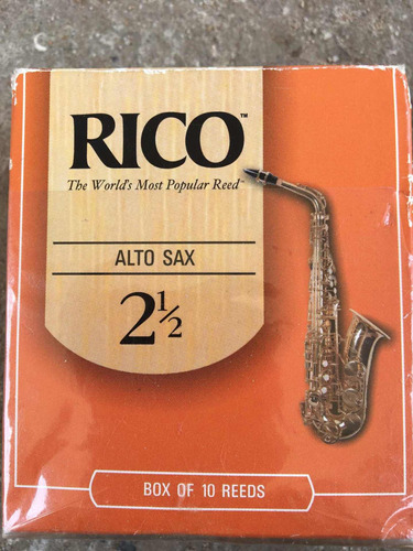 Caña 2 1/2 Para Saxo Alto Marca Rico, 5 Vds