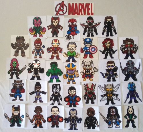 Calcomanias Avengers, Vengadores Ucm Marvel Emblemas Combo