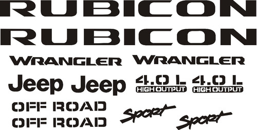 Emblemas Jeep Rubicón Rústicos Calcomanías Rotuladas