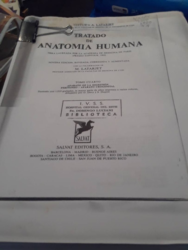 Fotocopia Del Libro Anatomía Humana Latarjet
