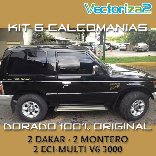 Kit 6 Unidades Montero Dakar (4 Calcomanias + 2 Emblemas)