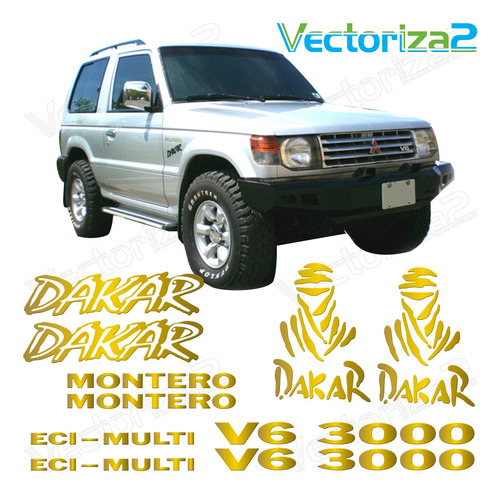 Kit De 6 Calcomanías + 2 Emblemas Montero Dakar + Obsequio.